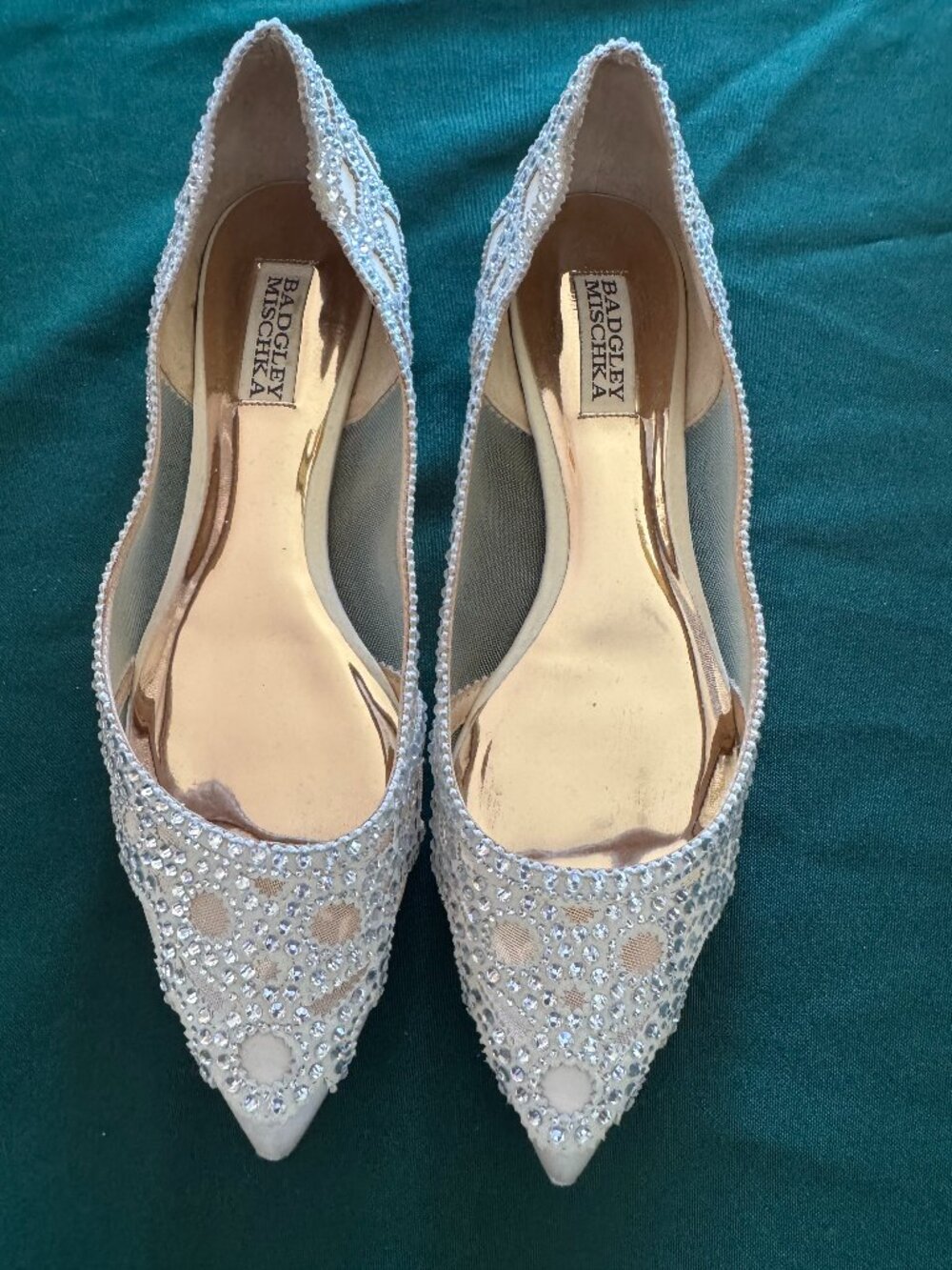 Badgley Mischka Women's Gigi crystal Evening Shoes 8.5W royalcore• Balletcore